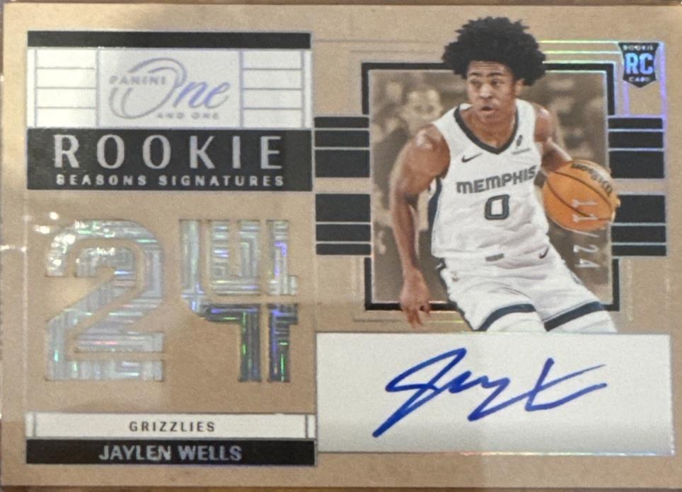 Jaylen Wells #9 2024 Panini One And One Rookie Seasons Signature Basketball