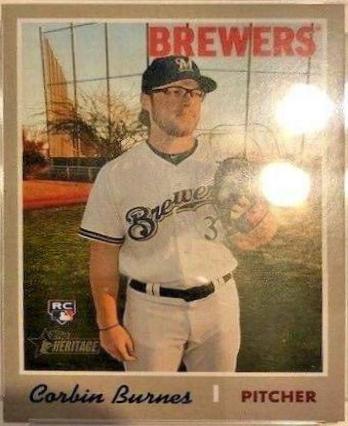 Corbin Burnes (Action: Corbin Burnes) #393 2019 Topps Heritage Baseball