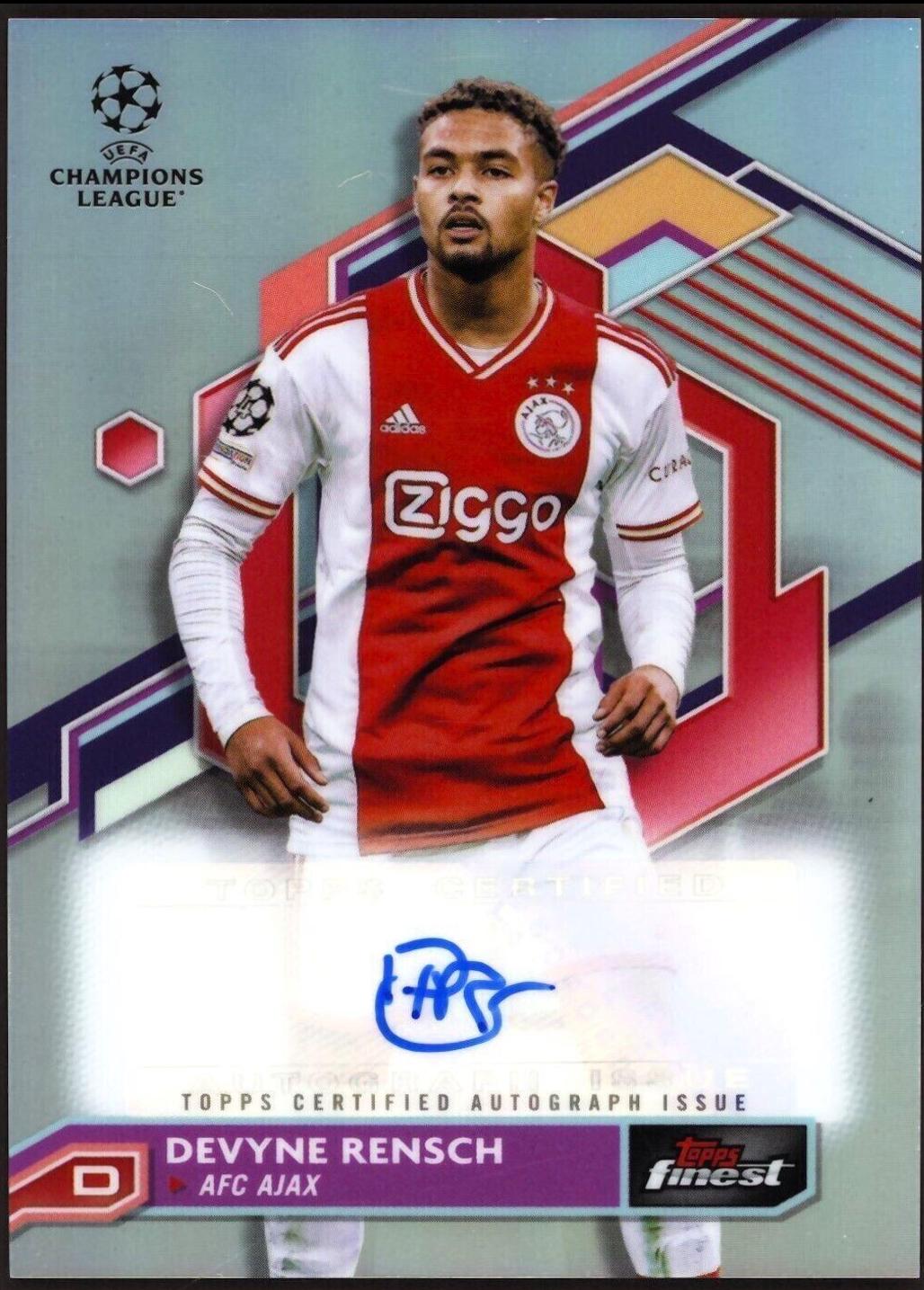 Devyne Rensch #A-DR Soccer Cards 2022 Topps Finest UEFA Club Competitions Autographs