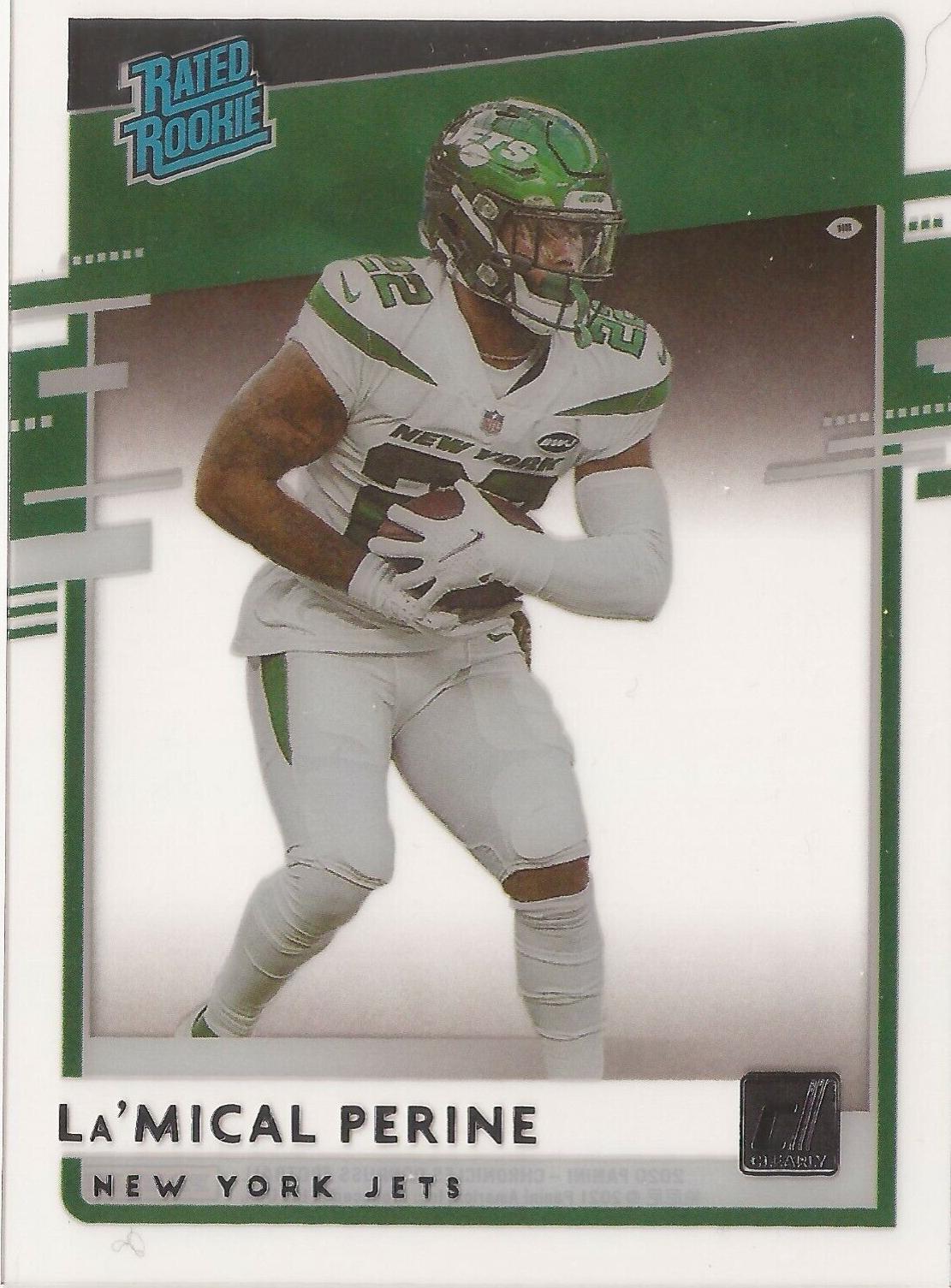 La'Mical Perine #RR-LP Football Cards 2020 Panini Chronicles Clearly Donruss Rated Rookies