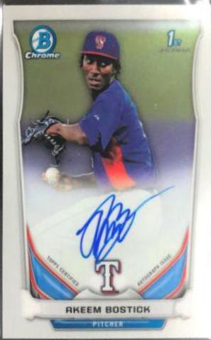 Akeem Bostick #AB Baseball Cards 2014 Bowman Chrome Autograph Prospects