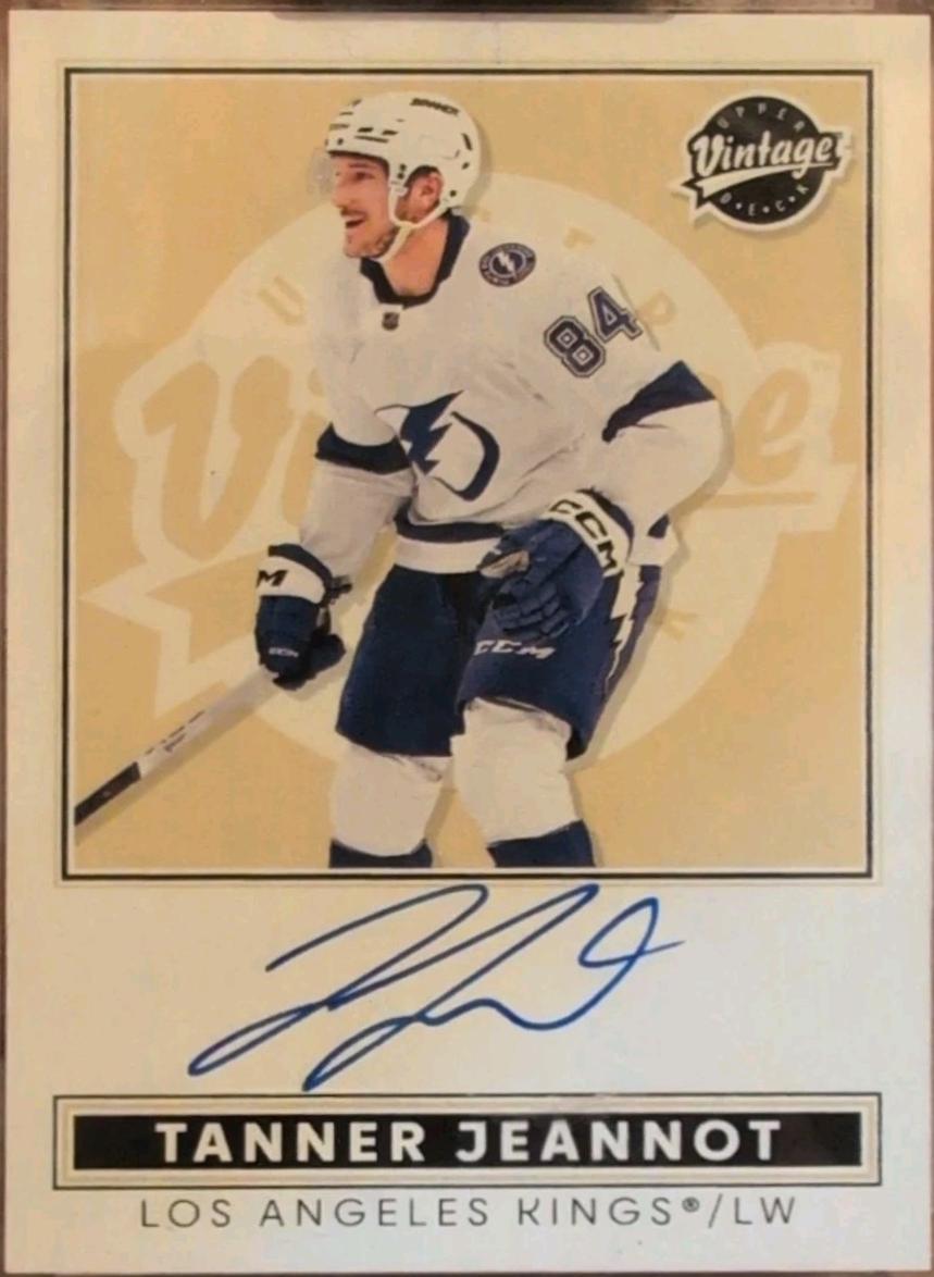 Tanner Jeannot #VA-TJ 2024 Upper Deck Clear Cut Vintage Autograph Hockey