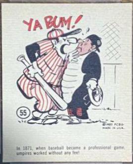 Umpires Worked Free #55 1963 Gad Fun Cards Baseball