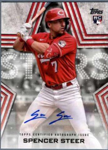 Spencer Steer #BSA-SS Baseball Cards 2023 Topps Series 2 Stars Autographs