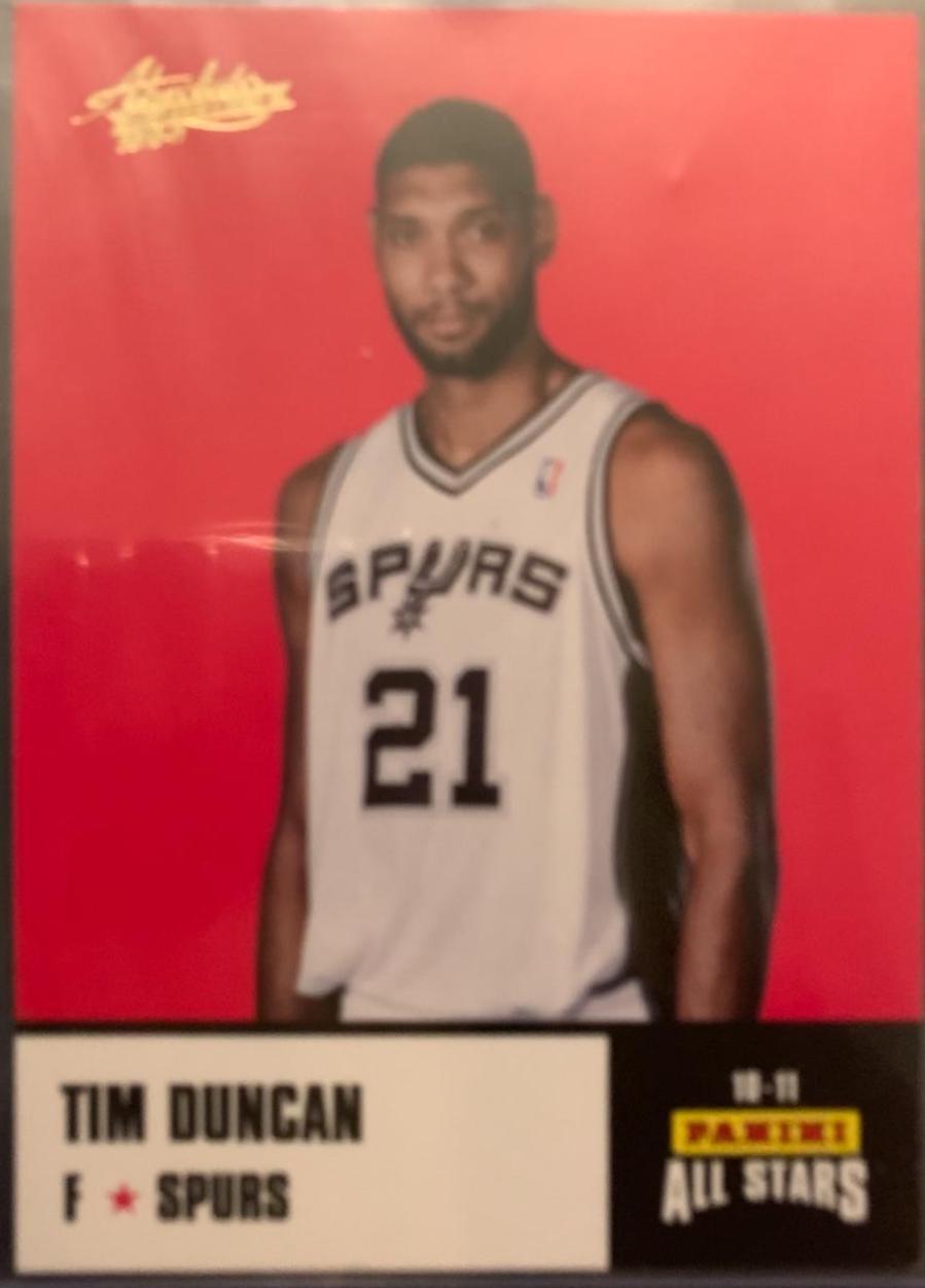 Tim Duncan #23 Basketball Cards 2010 Panini Absolute Memorabilia 10-11