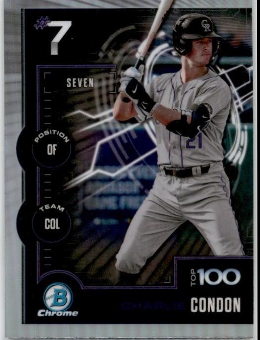 Charlie Condon #BTP-7 Baseball Cards 2025 Bowman Scouts Top 100