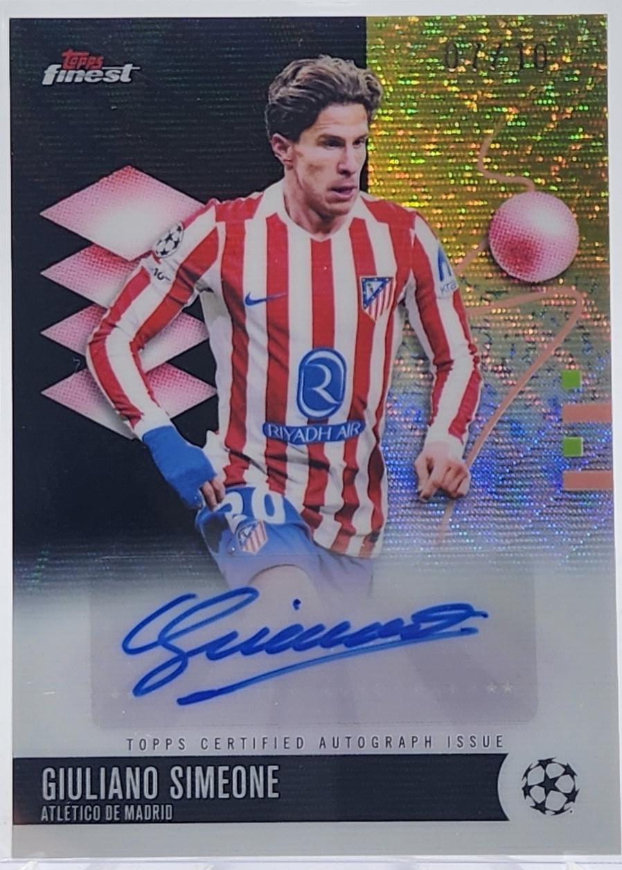 Giuliano Simeone #BA-GS 2025 Topps Finest UEFA Autograph