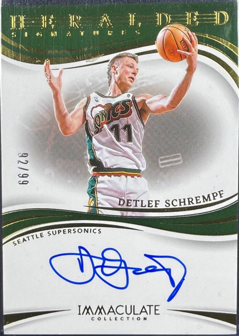 Detlef Schrempf #4 Basketball Cards 2023 Panini Immaculate Heralded Signatures