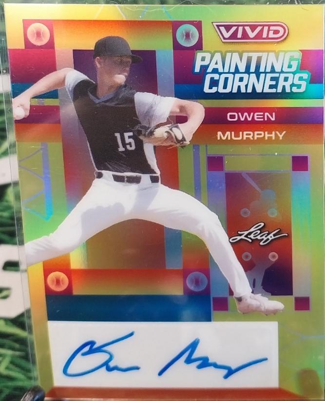 Owen Murphy #PC-OM1 2022 Leaf Vivid Painting Corners Autograph Baseball
