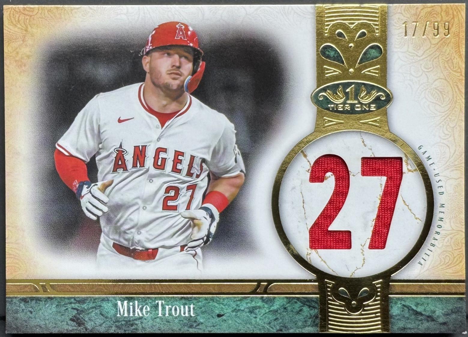 Mike Trout #JNR-MT 2026 Topps Tier One Baseball Jersey Number Relics