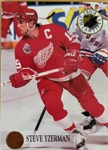 Steve Yzerman #10 Hockey Cards 1993 Leaf Hat Trick Artists