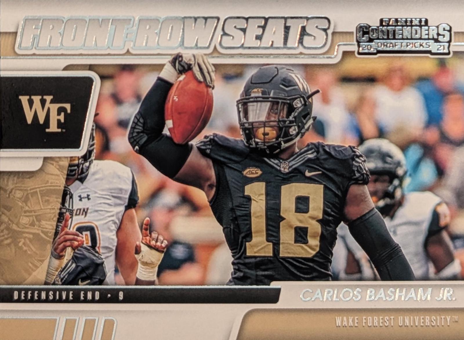 Carlos Basham Jr #35 2021 Panini Contenders Draft Picks Front Row Seats Football
