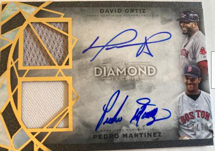 Pedro Martinez and David Ortiz #DPDA-OM Baseball Cards 2022 Topps Diamond Icons Dual Player Autographed Relics
