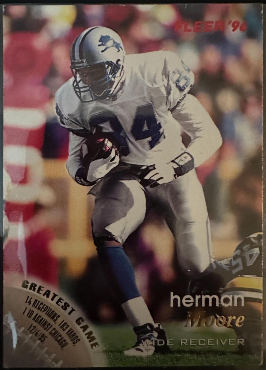 Herman Moore #44 Football Cards 1996 Fleer