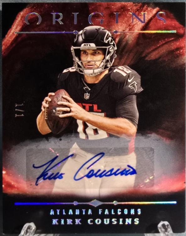 Kirk Cousins #1 Football Cards 2024 Panini Origins Autograph