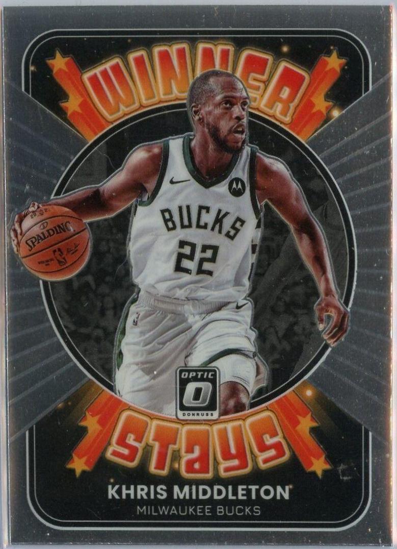 Khris Middleton #2 Basketball Cards 2021 Panini Donruss Optic Winner Stays