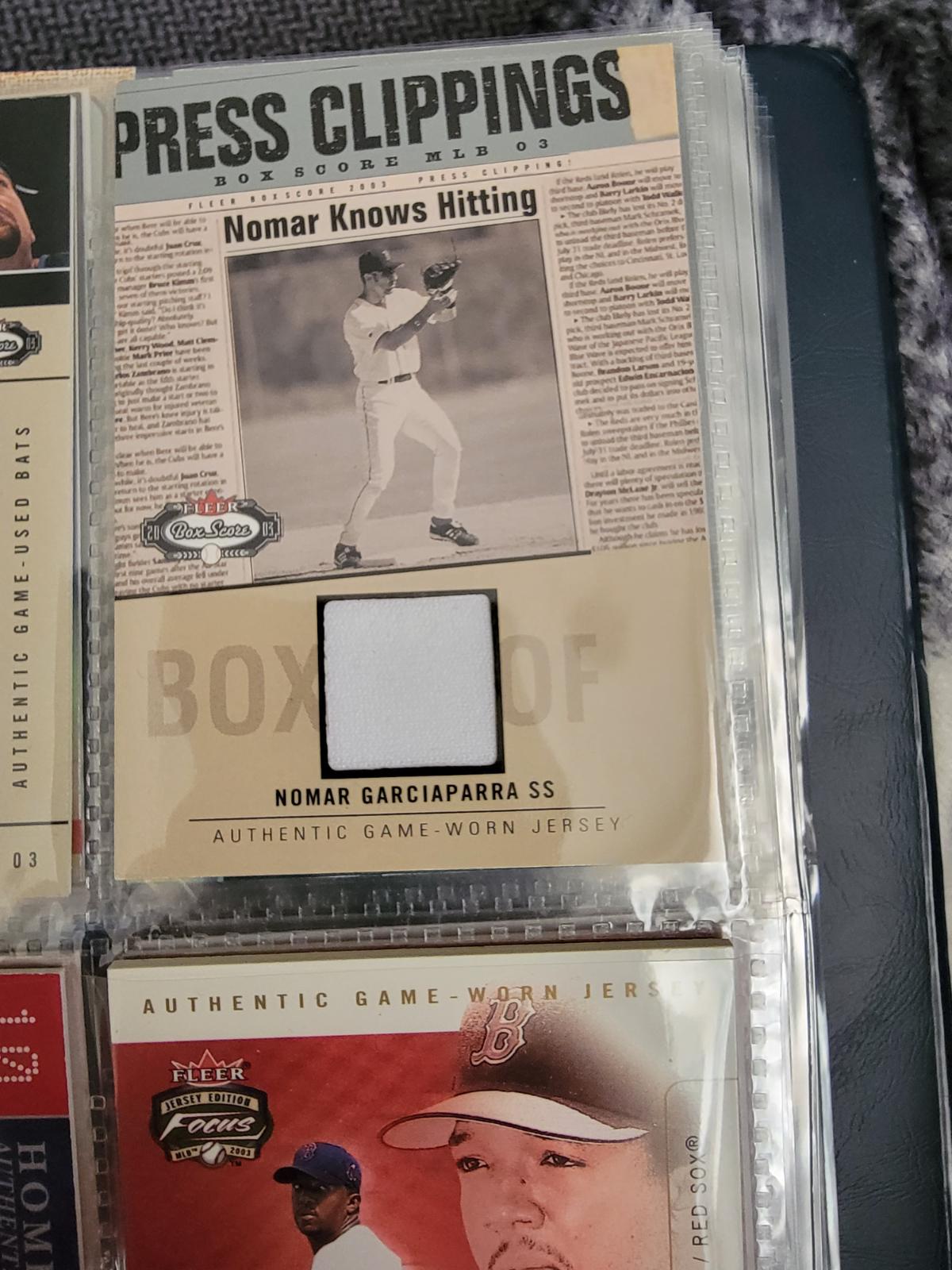 Nomar Garciaparra #NG-PC Baseball Cards 2003 Fleer Box Score Press Clippings