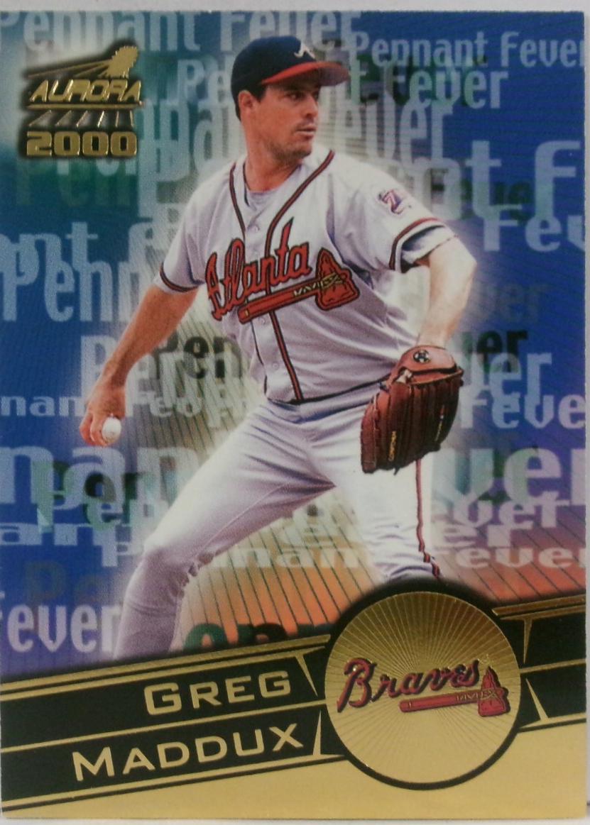 Greg Maddux #3 Baseball Cards 2000 Pacific Aurora Pennant Fever