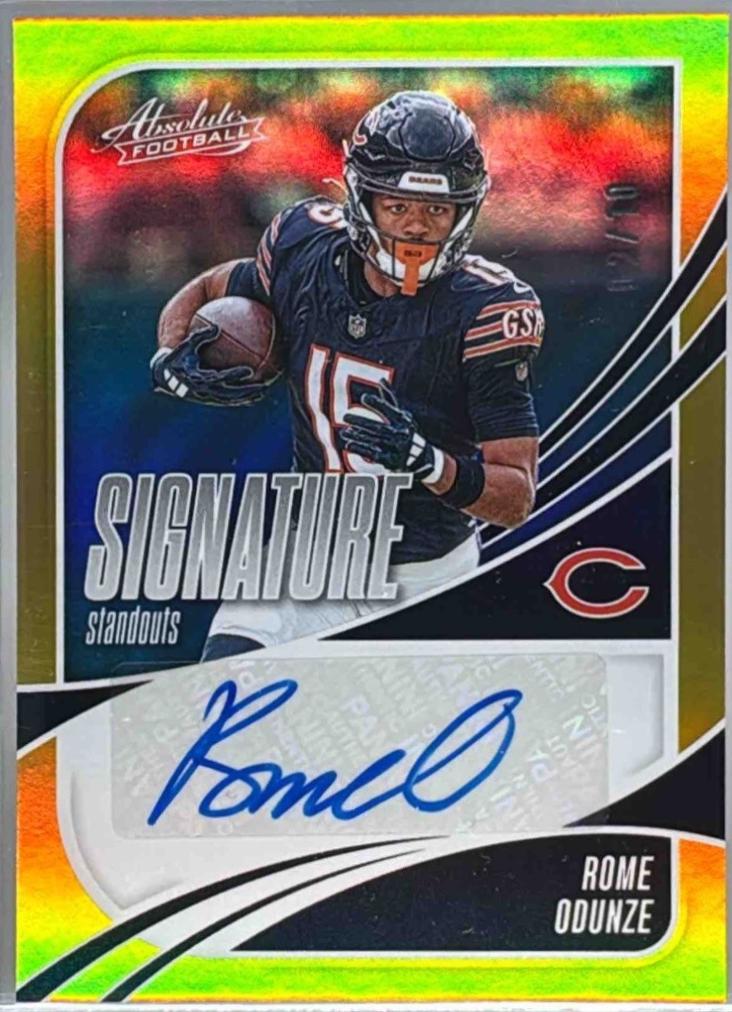 Rome Odunze [Gold] #SS-ROE Prices | 2025 Panini Absolute Signature ...
