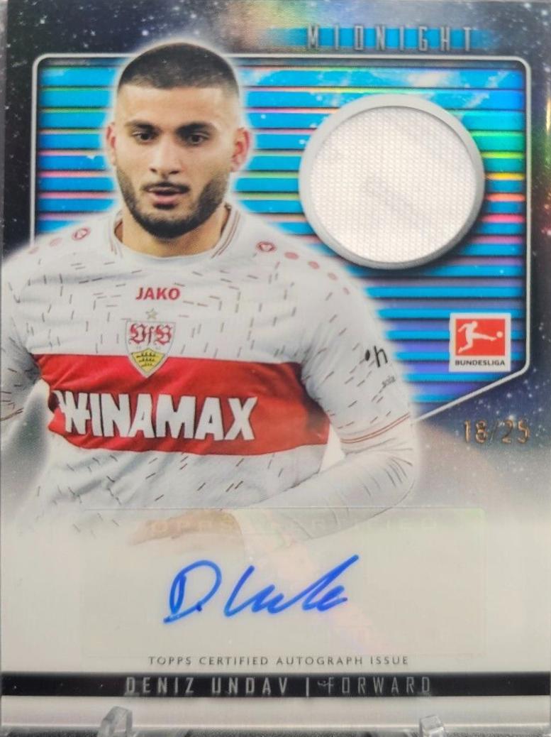 Deniz Undav #RA-DU Soccer Cards 2023 Topps Midnight Bundesliga Relic Autograph