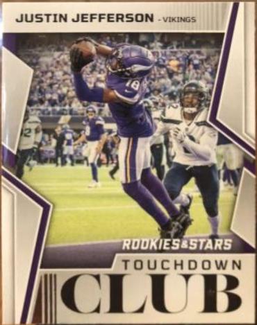Justin Jefferson #TD-10 Football Cards 2022 Panini Rookies & Stars Touchdown Club