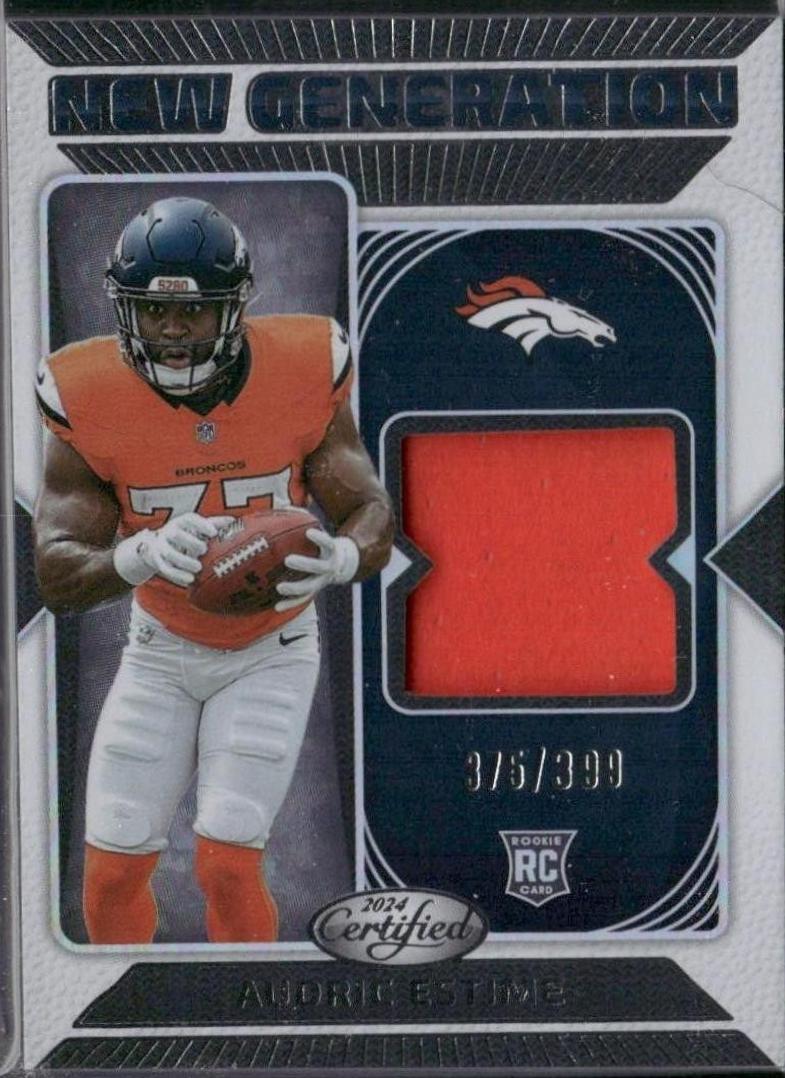 Audric Estime #NGS-AEE Football Cards 2024 Panini Certified New Generation Jerseys Mirror