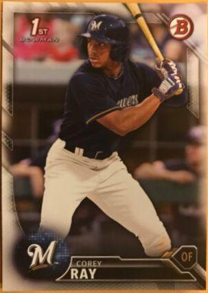 Corey Ray #BD-100 Baseball Cards 2016 Bowman Draft