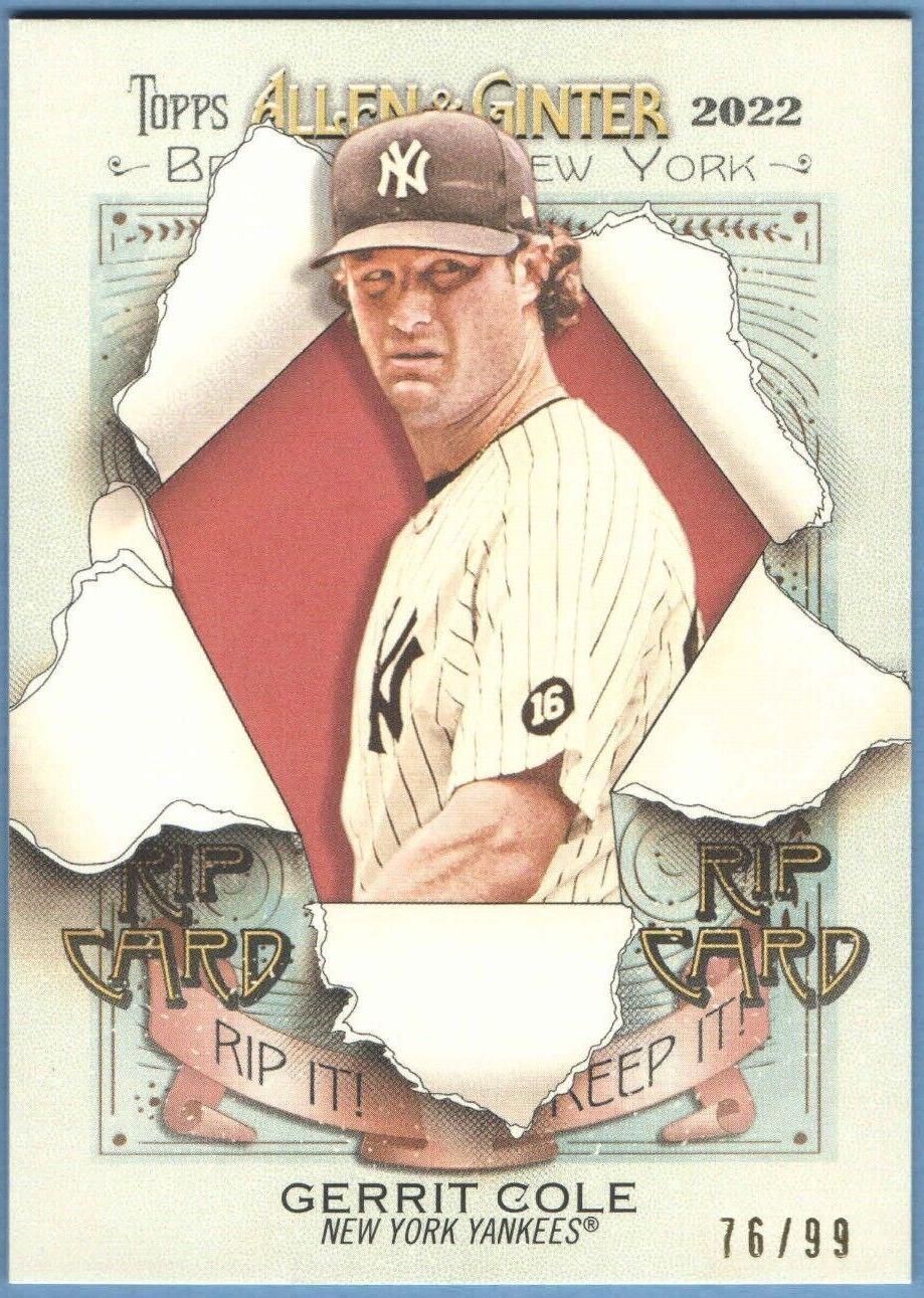 Gerrit Cole #RC-GC Baseball Cards 2022 Topps Allen & Ginter Rip Cards