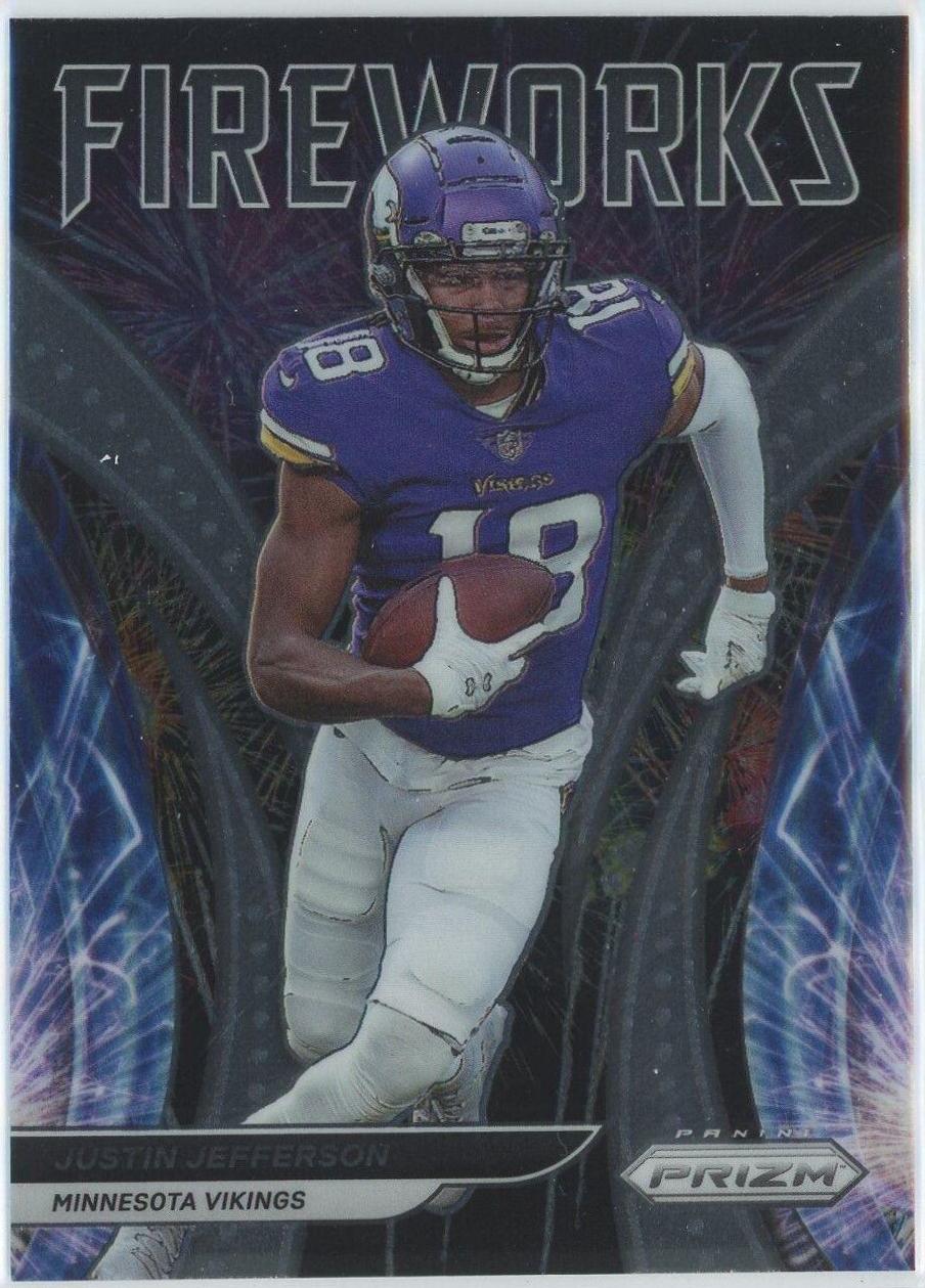 Justin Jefferson #F-9 Football Cards 2021 Panini Prizm Fireworks