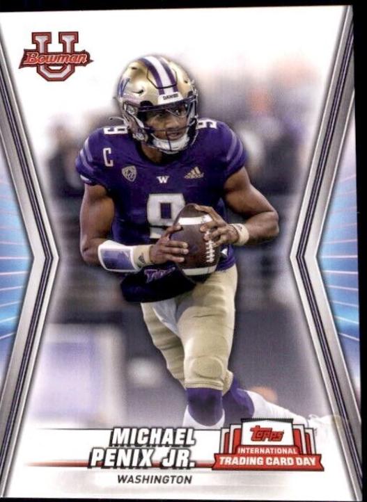 Michael Penix #NTCD-BF28 Football Cards 2023 Topps International Trading Card Day