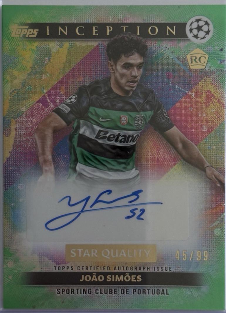 Joao Simoes #SQA-JS 2024 Topps Inception UEFA Star Quality Autograph