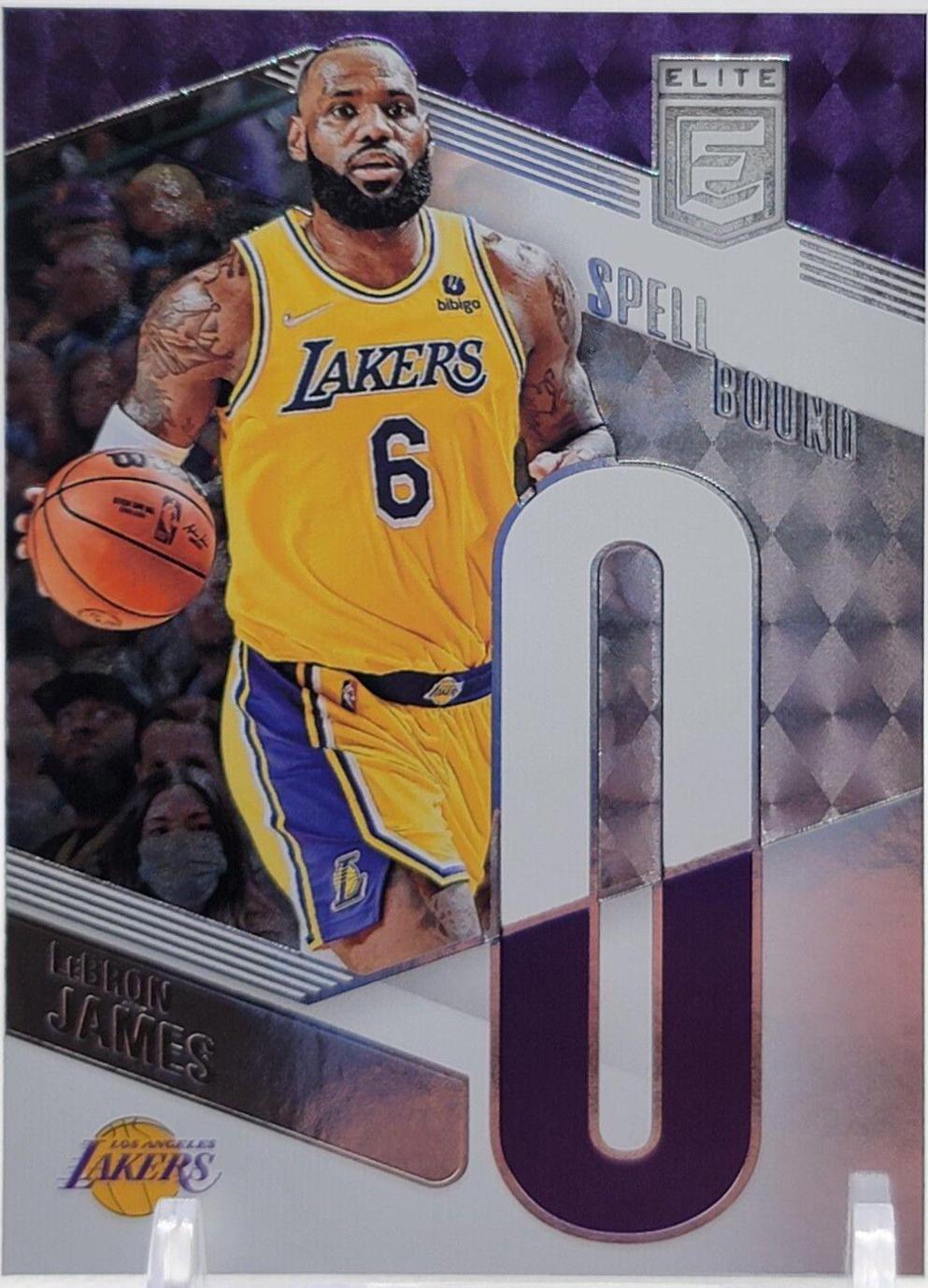 LeBron James #5 Basketball Cards 2022 Panini Donruss Elite Spellbound