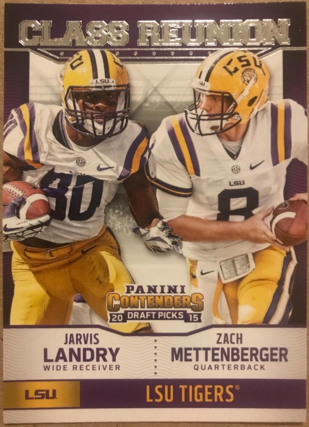 Jarvis Landry, Zach Mettenberger #4 Football Cards 2015 Panini Contenders Draft Picks Class Reunion