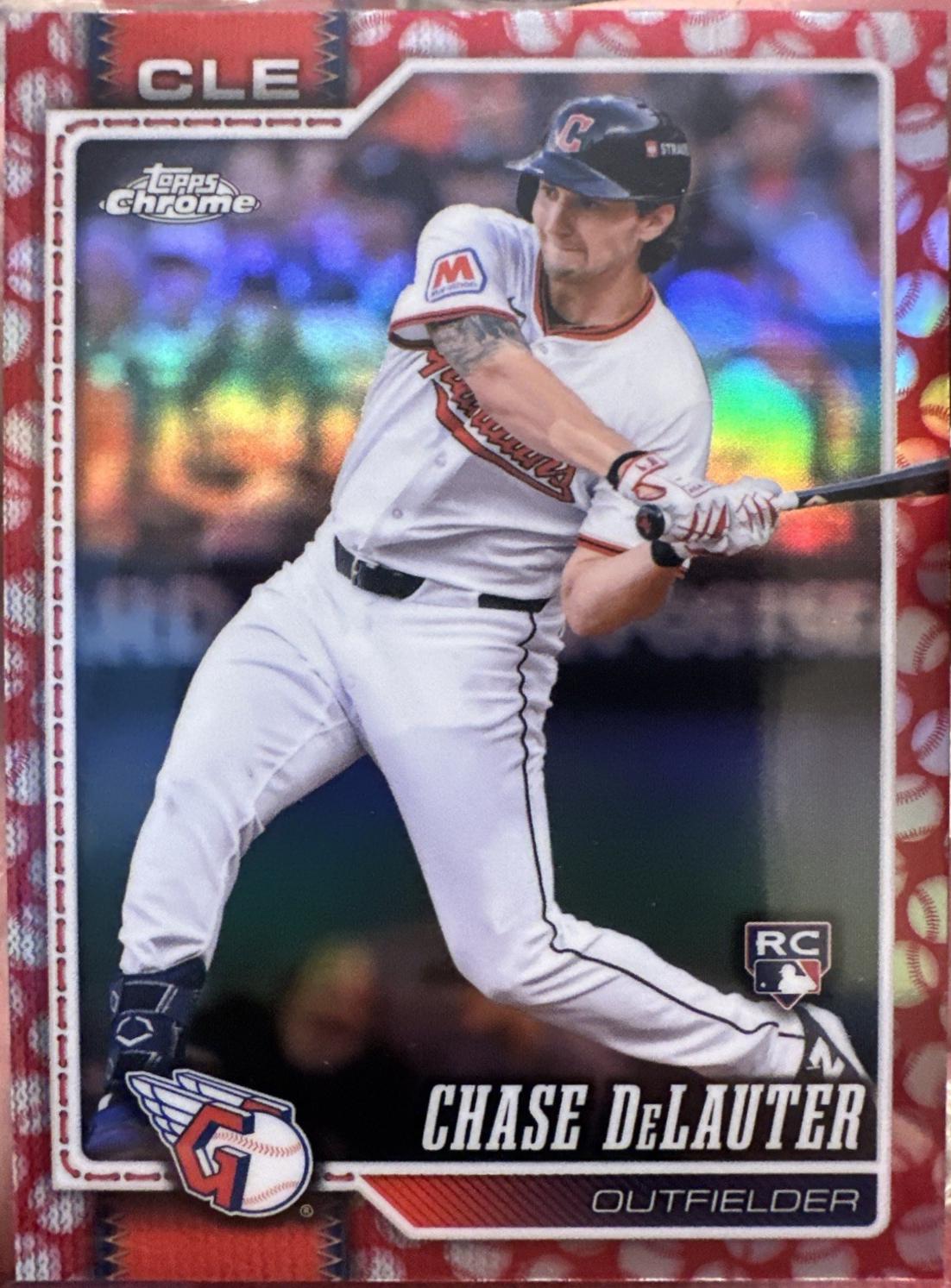 2026 Topps Chrome Chase DeLauter [Baseball Seams Refractor] #284 card