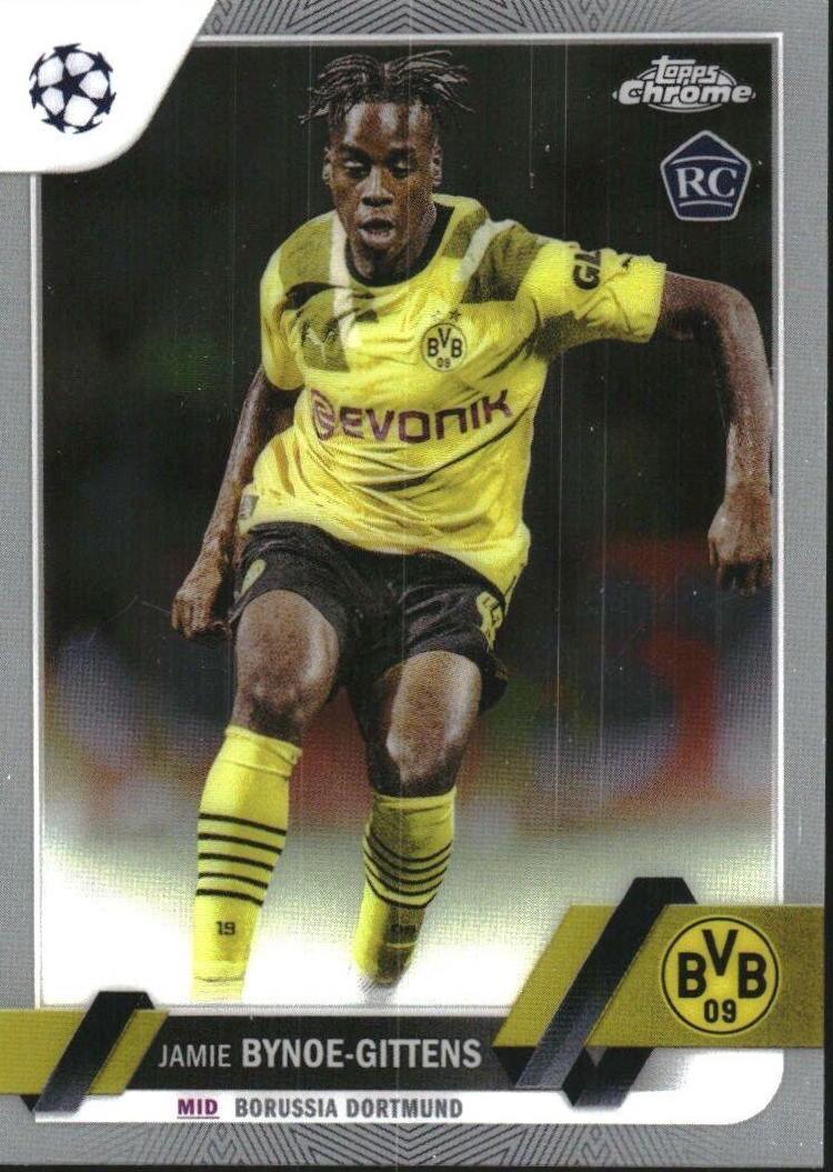Jamie Bynoe Gittens #43 Soccer Cards 2022 Topps Chrome UEFA Club Competitions