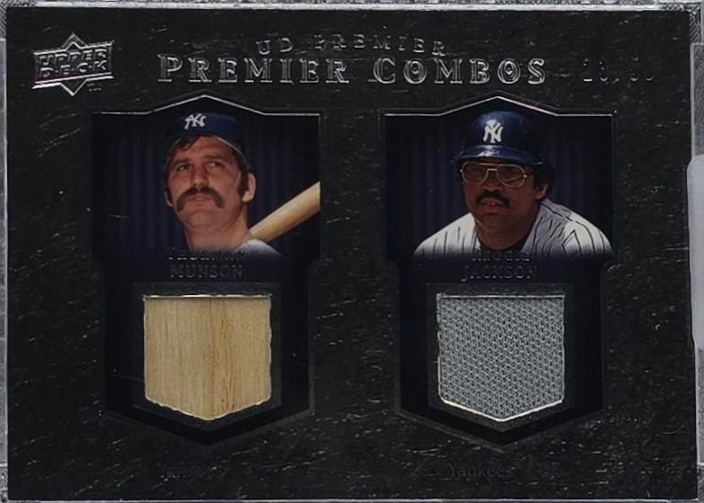 Thurman Munson/Reggie Jackson #PCM-MJ Baseball Cards 2008 Upper Deck Premier Combos Memorabilia