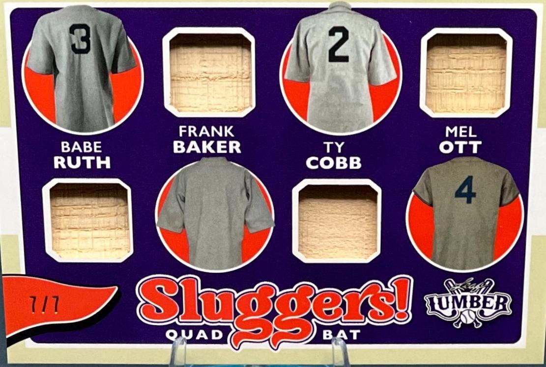 Babe Ruth / Frank Baker / Ty Cobb / Mel Ott #S-11 Baseball Cards 2024 Leaf Lumber Sluggers
