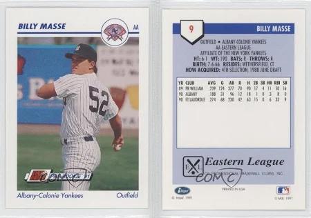 Billy Masse #9 Baseball Cards 1991 Impel Line Drive Pre Rookie AA