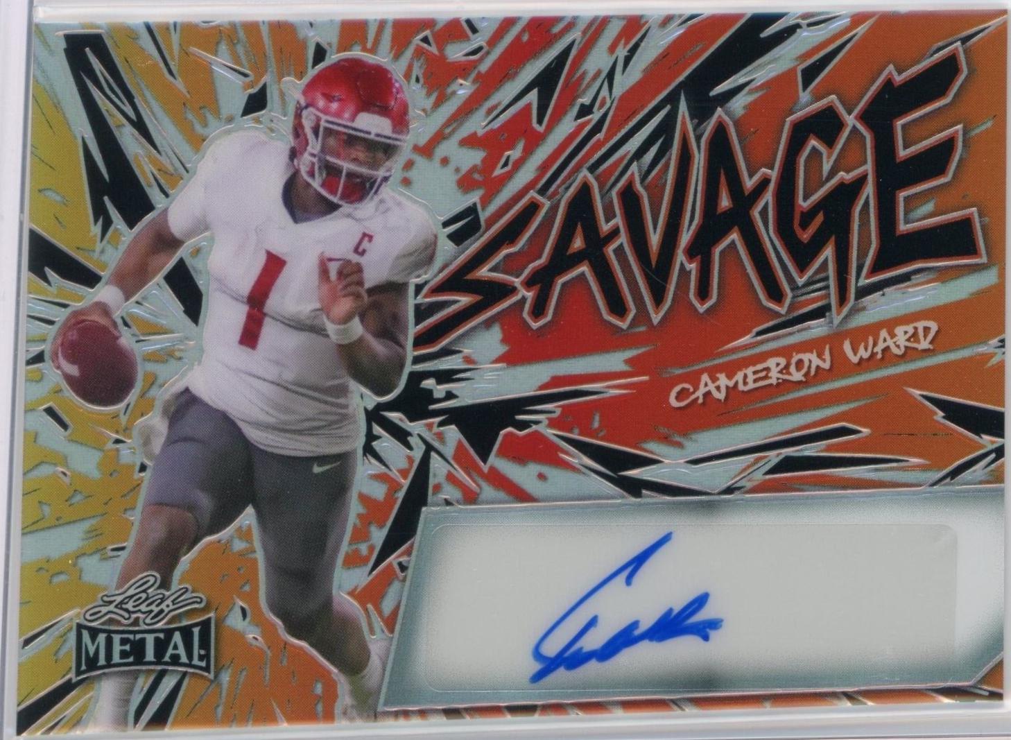 Cameron Ward #S-CW2 Football Cards 2024 Leaf Metal Savage Autograph