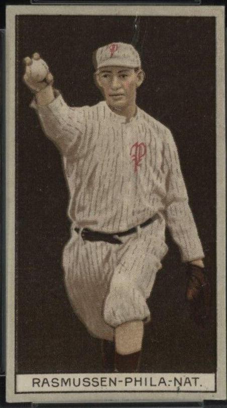 Arthur Rasmussen Baseball Cards 1912 T207 Brown Background