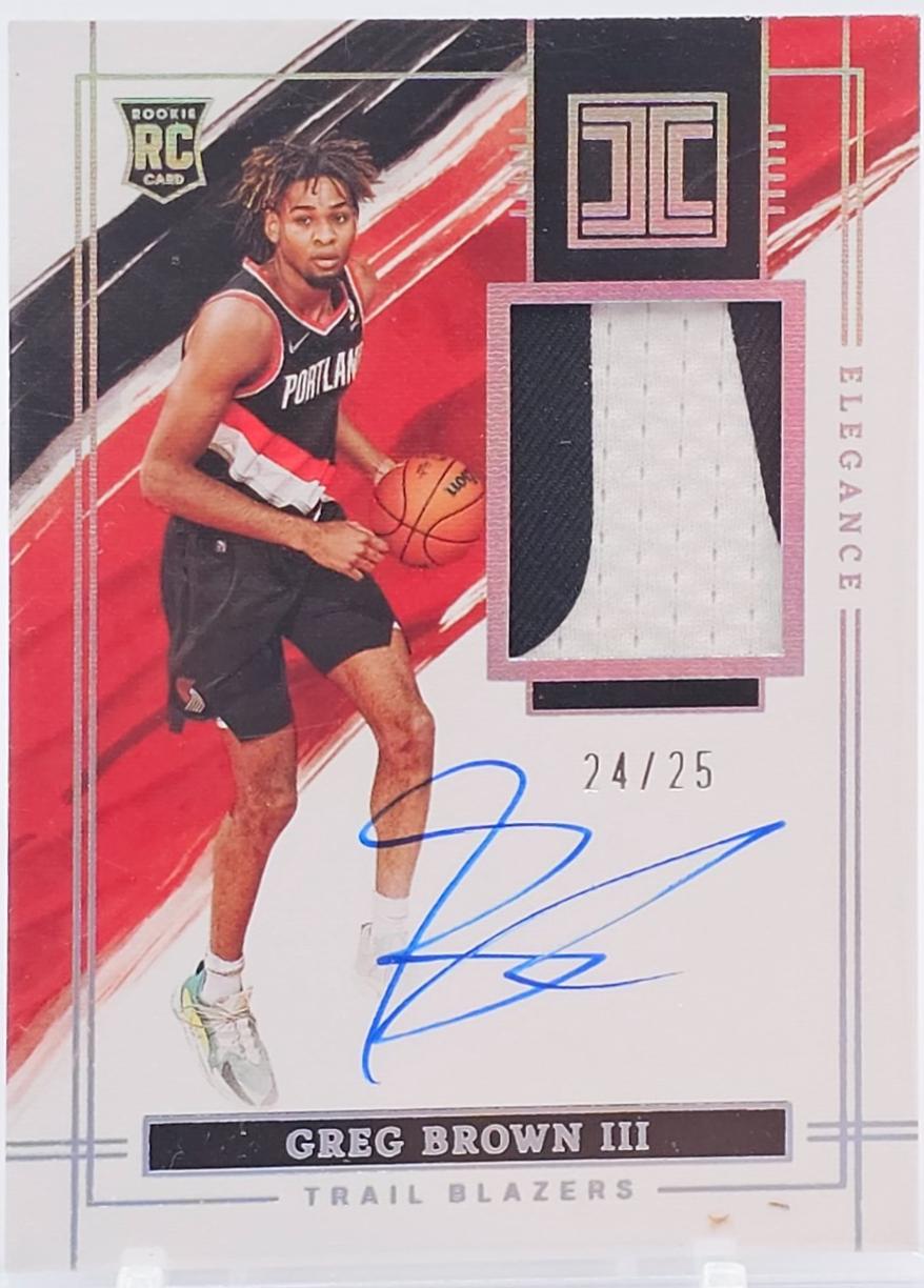 Greg Brown III [Elegance Patch Autograph Holo Silver] #136