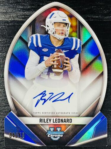 Riley Leonard #FOFA-RL Football Cards 2023 Bowman Chrome University Future of Autographs