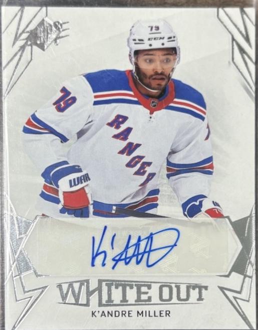 K'Andre Miller #WO-KM Hockey Cards 2022 SPx White Out Autographs