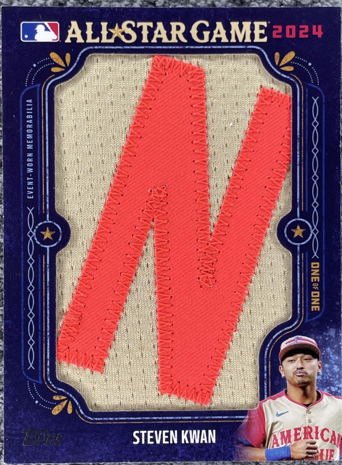 Steven Kwan #ITN-SK Baseball Cards 2025 Topps In the Name Relic