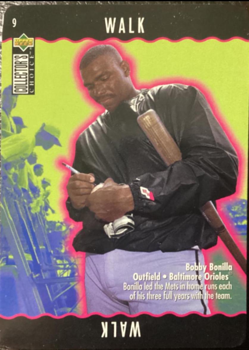 Bobby Bonilla (Walk) #9 Baseball Cards 1996 Collector's Choice You Make Play