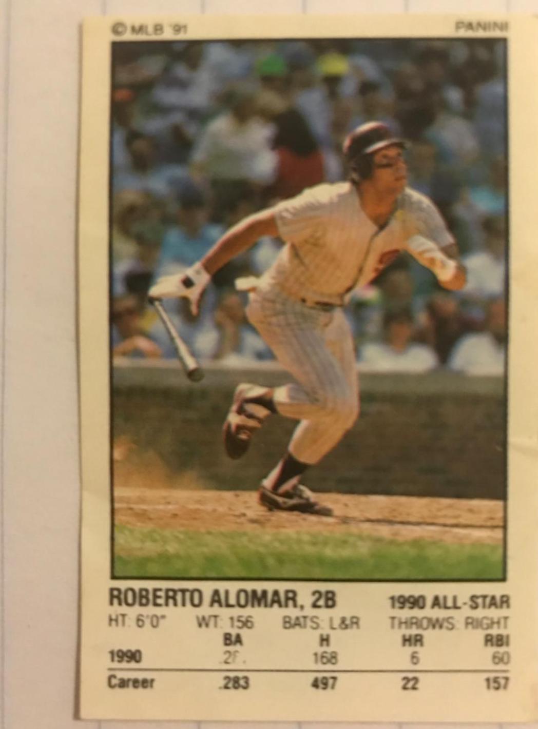 Roberto Alomar #96 Baseball Cards 1991 Panini Stickers