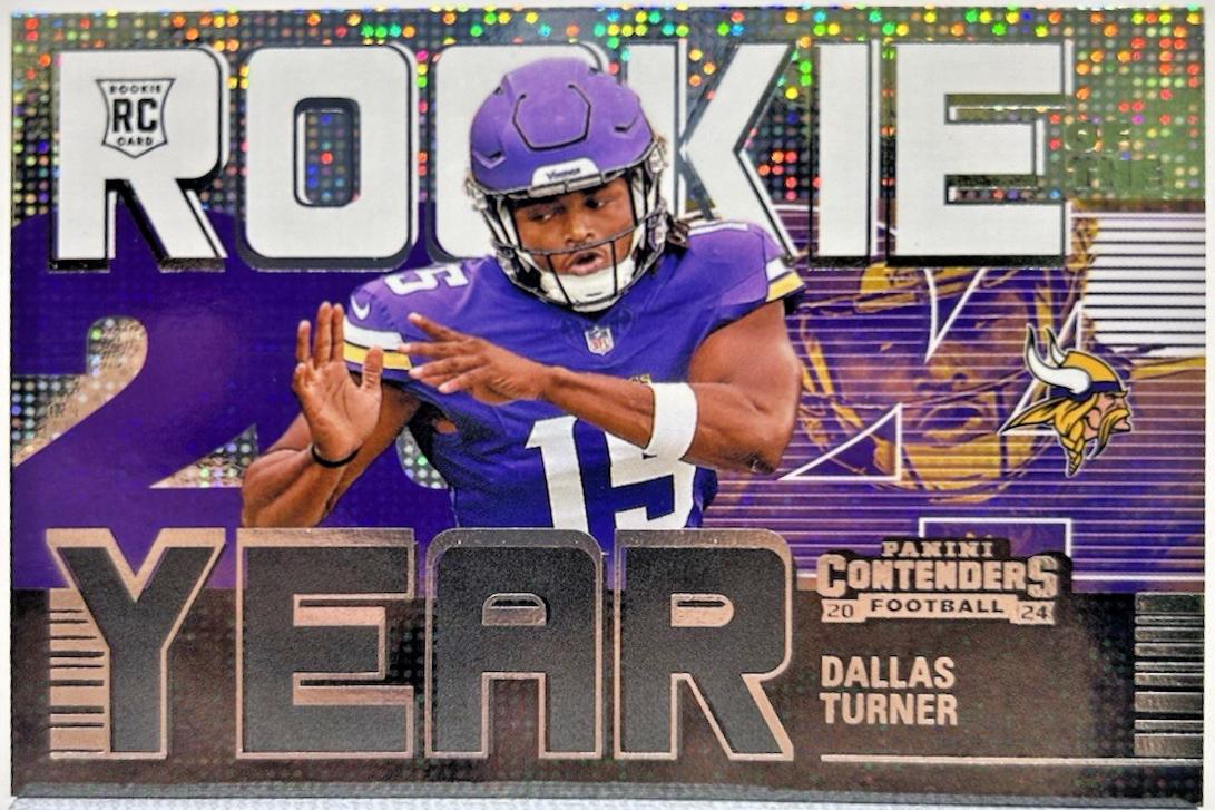Dallas Turner #14 2024 Panini Contenders Football Rookie of the Year Contenders