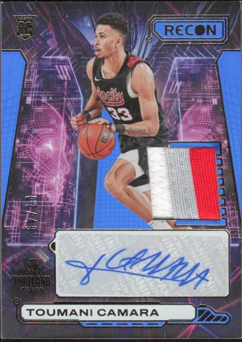Toumani Camara #NPA-CAM Basketball Cards 2023 Panini Recon Novice Patch Autograph