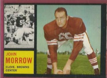 John Morrow #31 Football Cards 1962 Topps