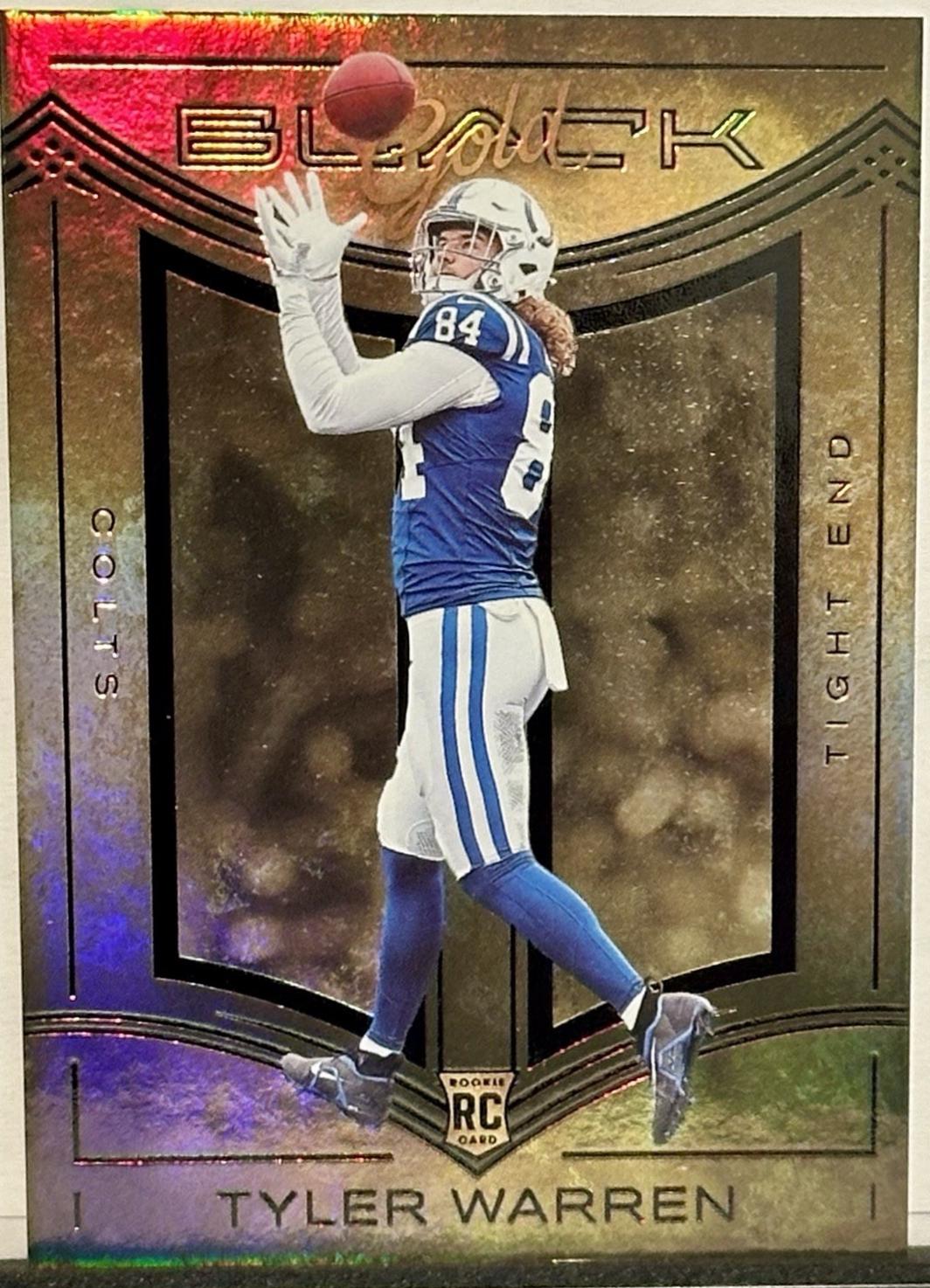 Tyler Warren #27 2025 Panini Black Football Black Gold